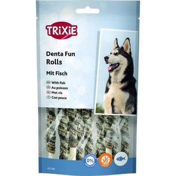 Ласощі Trixie Denta Fun для собак Роли жувальні натуральна шкіра 12 см 75 г 10 шт/уп 4011905313870 4011905313870 фото