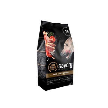 Корм сухий Savory Adult All Breeds rich in Fresh Duck and Rabbit для собак усіх порід зі свіжою качкою та кроликом 1 кг 4820232630778 4820232630778 фото