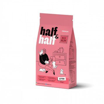 Корм сухий HalfHalf для кошенят з яловичиною 2 кг 20789 фото