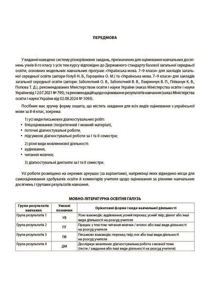 Книга Українська мова. Усі діагностувальні роботи. 8 клас КЗП031 Основа Автор - М. В. Коновалова; Г. Є. Фефілова 9786170043351 9786170043351 фото