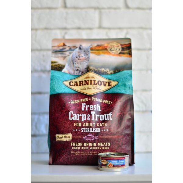 Корм сухий Carnilove Fresh Carp and Trout Sterilised for Adult cats для дорослих стерилізованих та кастрованих котів 170878/7465 фото