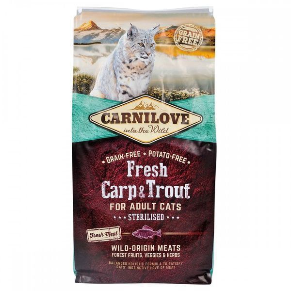 Корм сухий Carnilove Fresh Carp and Trout Sterilised for Adult cats для дорослих стерилізованих та кастрованих котів 170878/7465 фото