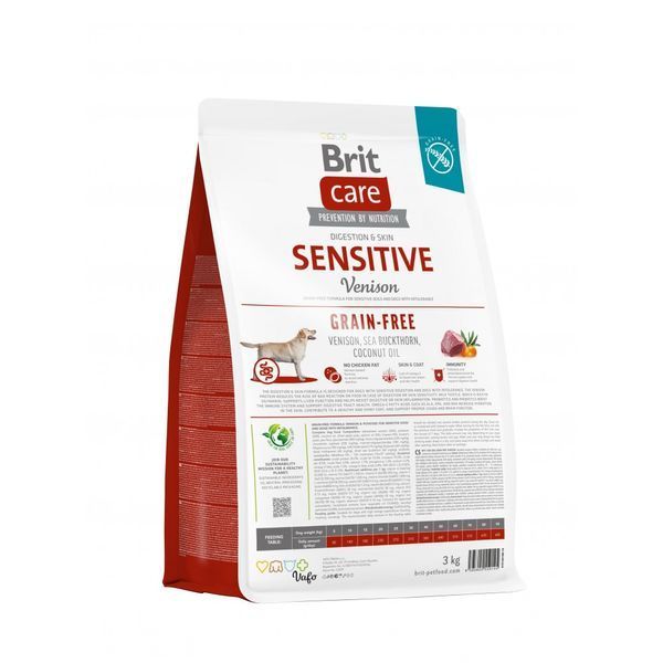 Корм сухий Brit Care Dog Grain-free Sensitive для собак з чутливим травленням та харчовою непереносимістю беззерновий з олениною 8595602559145 8595602559145 фото