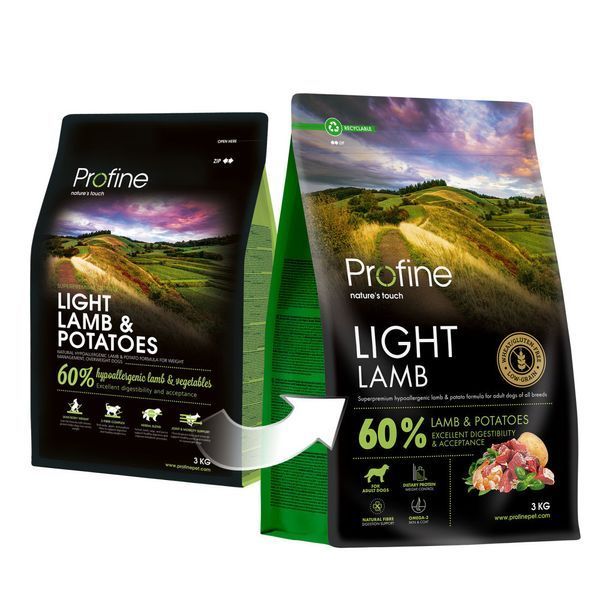 Корм сухий Profine Light Lamb and Potatoes для собак з надмірною вагою ягня і картопля 3 кг 173082***** фото