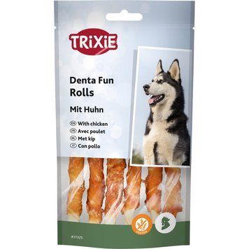 Ласощі Trixie Denta Fun Chewing Rolls для собак Паличка для чищення зубів з куркою 12 см 70 г 6 шт 4011905313252 4011905313252 фото