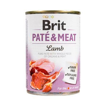 Корм вологий Brit Care Pate and Meat для дорослих собак з ягням 400 г 8595602557455 100861/100077/0441 фото