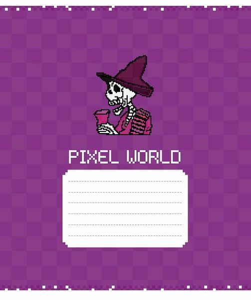 Зошит учнівський, набір 5 шт, Pixel world ВД-лак. Зошит Star у лінію 18 арк. 3563 4820006472092 4820006472092_018-3563L фото