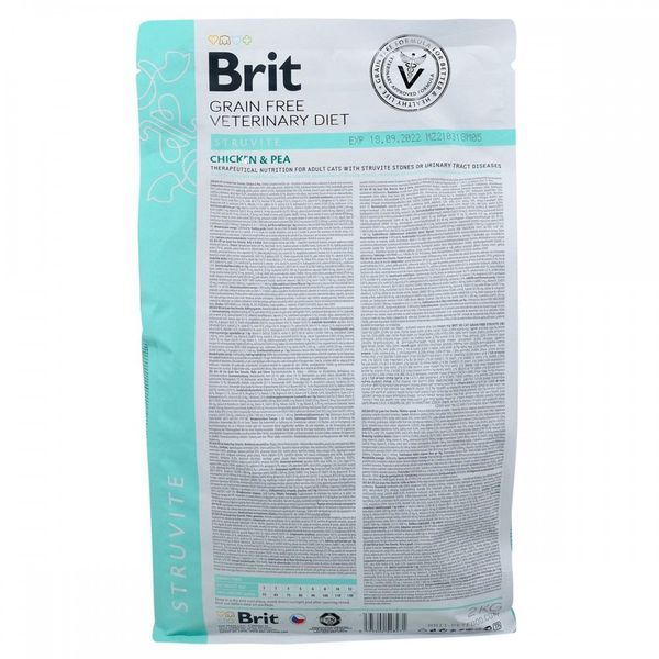 Корм сухий Brit Grain Free VetDiet Cat Struvite для котів з сечокам'яною хворобою з куркою та горохом 2 кг 170954/528271 фото