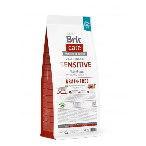 Корм сухий Brit Care Dog Grain-free Sensitive для собак з чутливим травленням беззерновий з олениною 12 кг 8595602559138 8595602559138 фото