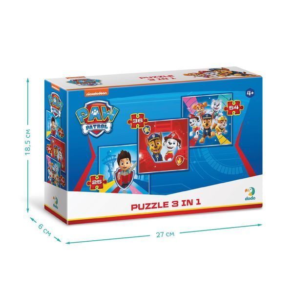 Пазл 3 в 1 "Paw Patrol. Команда готова до пригод" 4+ 200153 фото