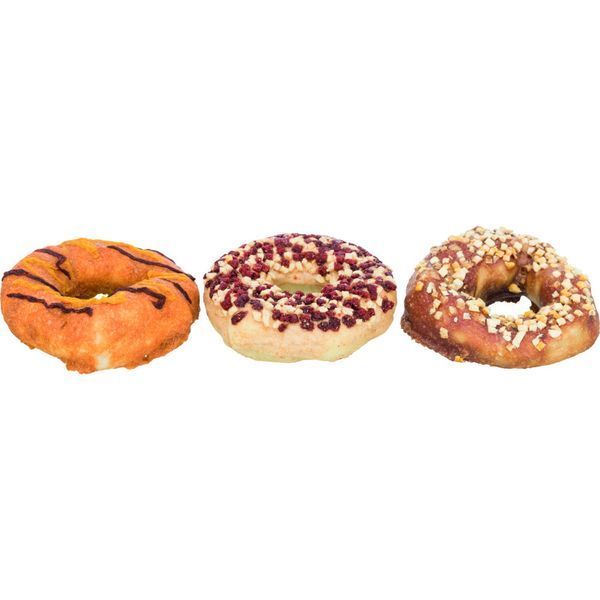 Ласощі Trixie Donuts для собак набір пончиків качка/тріска/курка 10 см 3 шт 100 г 4047974313350 31335***** фото
