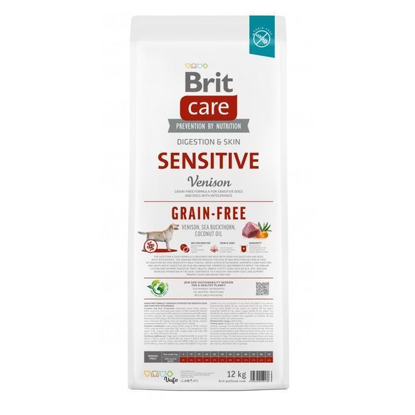 Корм сухий Brit Care Dog Grain-free Sensitive для собак з чутливим травленням беззерновий з олениною 12 кг 8595602559138 8595602559138 фото