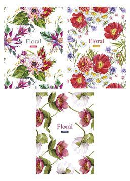 Набір 3 шт, блокнотів для записів Floral. Блокнот Школярик у лінію А5 50 арк. 814 A5-GB-050-814L 4823088200409 4823088200409_2 фото