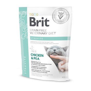 Корм сухий Brit Grain Free VetDiet Cat Struvite для котів з сечокам'яною хворобою з куркою та горохом 400 г 170955/528288 фото