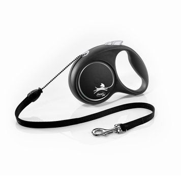 Повідець-рулетка Flexi для собак Black Design трос чорна розмір M 5 м/20 кг 4000498033401 4000498033401 фото