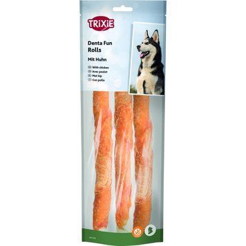 Ласощі Trixie Denta Fun Chewing Rolls для собак Палички для чищення зубів з куркою 28 см 250 г 3 шт 4011905313269 4011905313269 фото