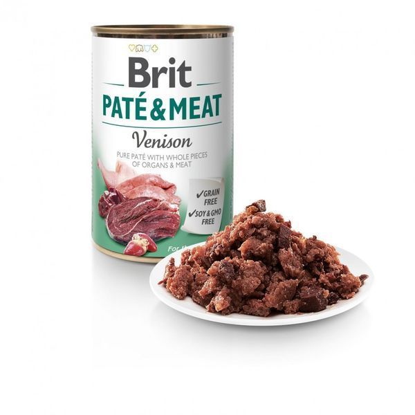 Корм вологий Brit Care Pate and Meat для дорослих собак з олениною 400 г 8595602557431 100866/100078/0328 фото