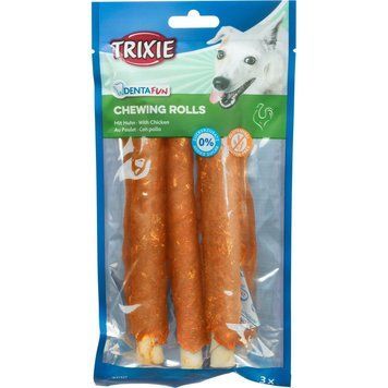 Ласощі Trixie Denta Fun Chewing Rolls для собак Палички для чищення зубів з куркою 17 см 140 г 3 шт 4011905313276 4011905313276 фото