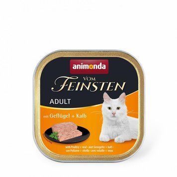 Корм вологий Vom Feinsten Adult with Poultry Veal для котів з птицею і телятиною 100 г AM-83200 фото