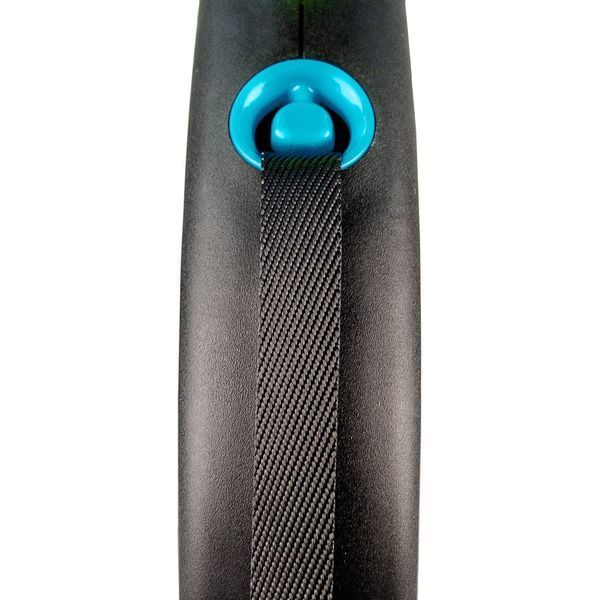 Повідець-рулетка Flexi для собак Black Design стрічка синя розмір S 5 м/15 кг 4000498033937 4000498033937 фото