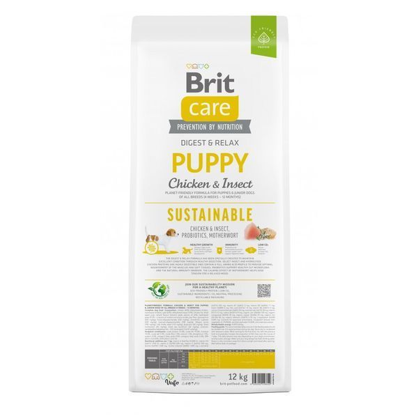 Корм сухий Brit Care Dog Sustainable Puppy для цуценят з куркою та комахами 12 кг 8595602558629 8595602558629 фото