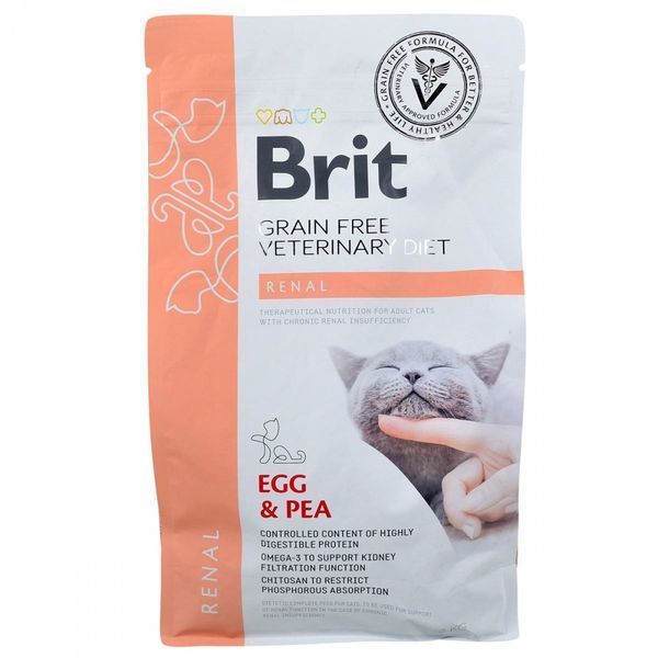 Корм сухий Brit Grain Free VetDiet Cat Renal для котів з захворюванням нирок з яйцем та горохом 2 кг 170957/528325 фото