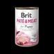 Корм вологий Brit Care Pate and Meat для цуценят з куркою та індичкою 400 г 8595602530328 100862/100079/0335 фото 1