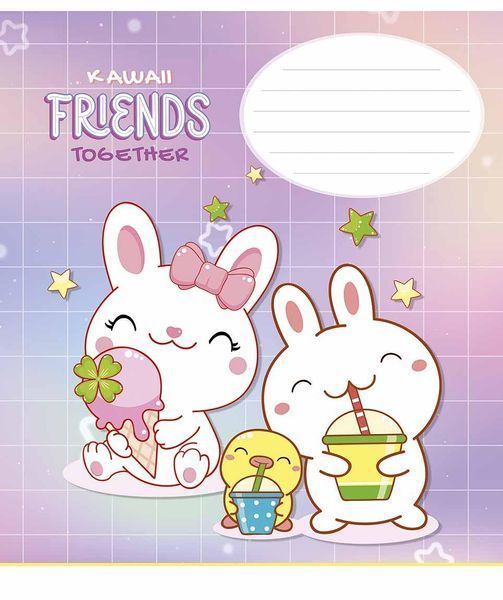 Комплект 5 шт зошитів учнівських kawaii. Зошит Школярик 12 арк. у клітинку 3422 012-3422K 4820006473198 4820006473198_2 фото