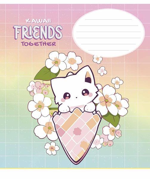 Комплект 5 шт зошитів учнівських kawaii. Зошит Школярик 12 арк. у клітинку 3422 012-3422K 4820006473198 4820006473198_2 фото