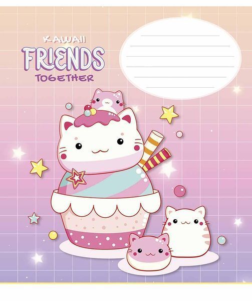 Комплект 5 шт зошитів учнівських kawaii. Зошит Школярик 12 арк. у клітинку 3422 012-3422K 4820006473198 4820006473198_2 фото