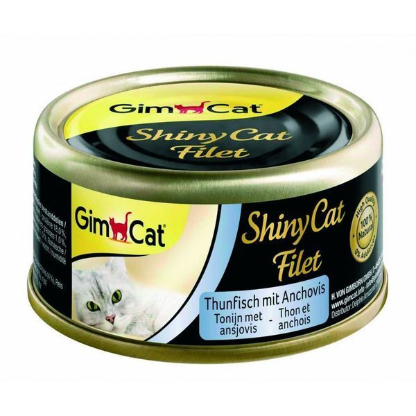 Корм вологий GimCat Shiny Cat Filet для котів з тунцем та анчоусом 70 г G-412924 / 413761 фото