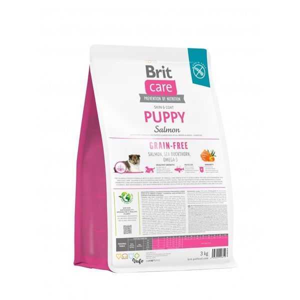 Корм сухий Brit Care Dog Grain-free Puppy для цуценят беззерновий з лососем 3 кг 8595602558810 8595602558810 фото
