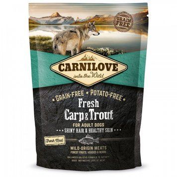 Корм сухий Carnilove Fresh Carp and Trout for Adult dogs для дорослих собак усіх порід з коропом та фореллю 1,5 кг 8595602527533 170871/7533 фото