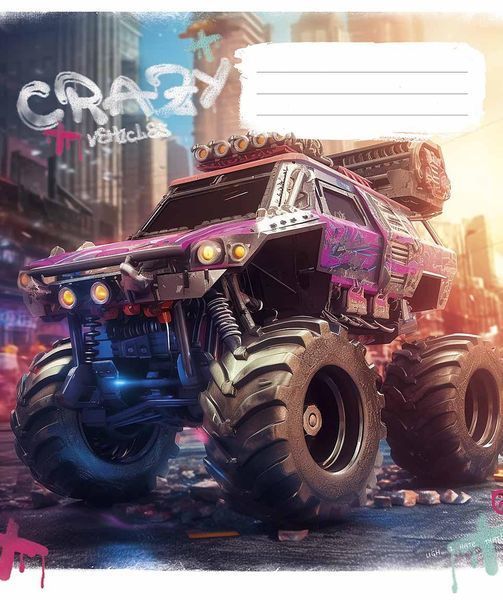 Комплект 5 шт загальних зошитів Monster trucks. Зошит Школярик 36 арк. у лінію 3283 036-3283L 4823088231274 4823088231274_7 фото