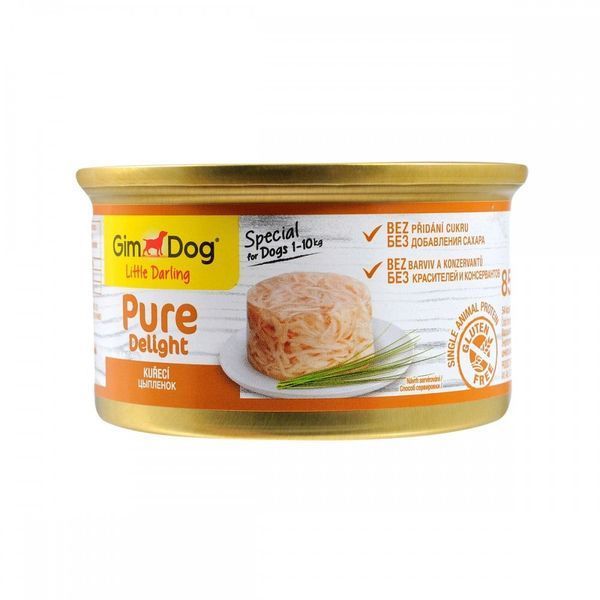 Корм вологий GimDog Pure Delight для собак мініатюрних порід з куркою 85 г 8595602530335 G-513140 /003 фото