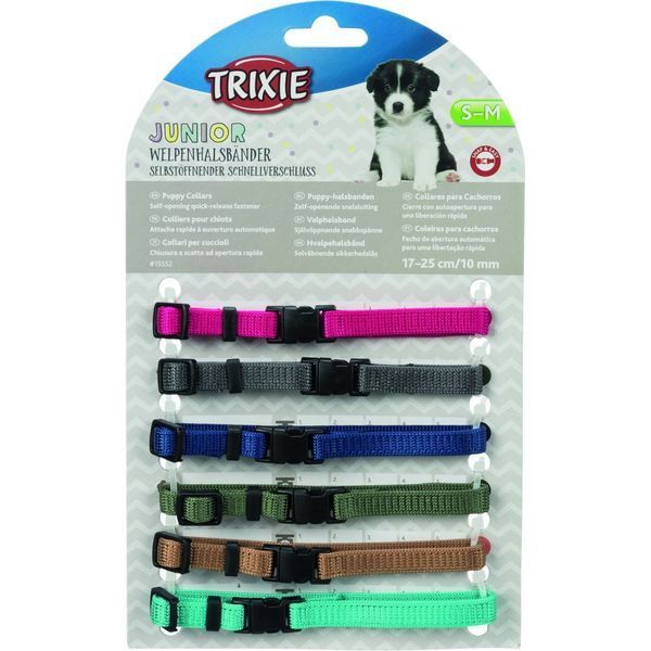 Набір нашийників Trixie для цуценят нейлон S-M 17-25 см 10 мм 6 шт 4011905155524 4011905155524 фото