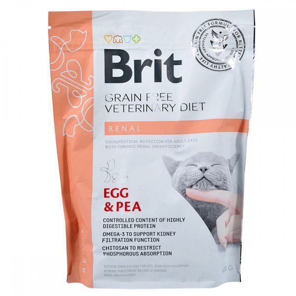 Корм сухий Brit Grain Free VetDiet Cat Renal для котів з захворюванням нирок з яйцем та горохом 400 г 170958/528332 фото