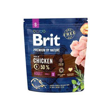 Корм сухий Brit Premium Dog Adult S для дорослих собак дрібних порід вагою 1-10 кг з куркою 1 кг 8595602526284 170809/6284 фото