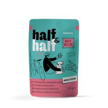 Корм вологий Half&Half Beef in Gravy for Adult Dogs шматочки яловичини в соусі для дорослих собак 100 г 4820261921267 фото