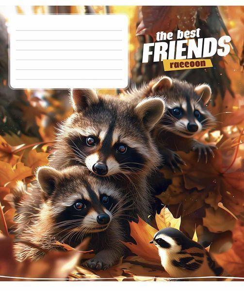 Комплект 5 шт учнівських зошитів The best friends. Зошит Школярик 12 арк. у косу лінію 3434 4820006473204 4820006470456_012-3434C фото