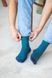Шкарпетки з принтом клітки високі безшовні якісні ORGANIC cotton JILL ANTONY 42-43, Синій 31015-4 фото 2
