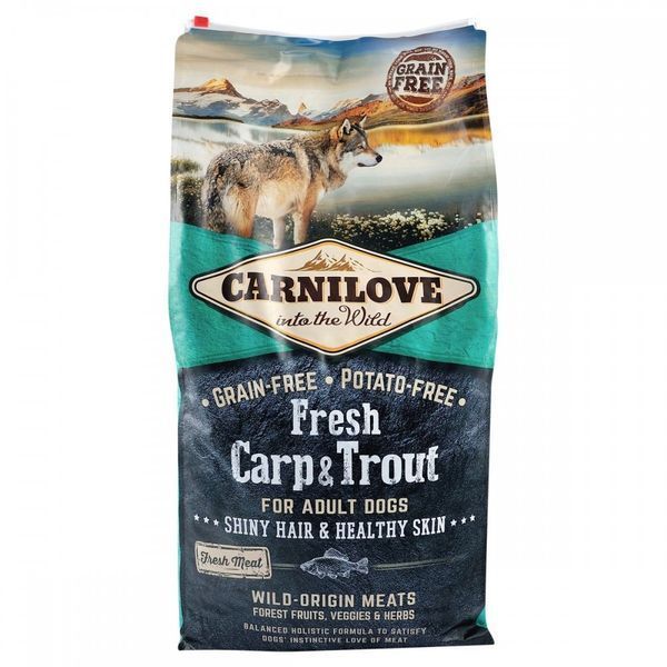Корм сухий Carnilove Fresh Carp and Trout for Adult dogs для дорослих собак усіх порід з коропом та фореллю 12 кг 8595602527557 170872/7557 фото