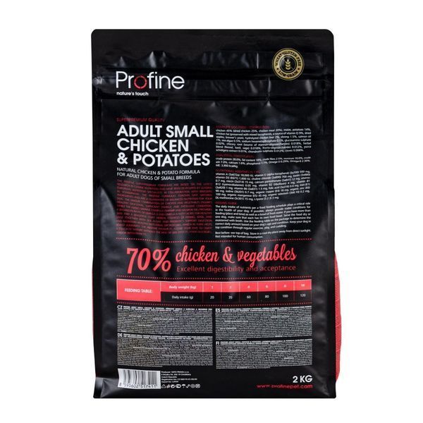 Корм сухий Profine Adult Small для дорослих собак дрібних порід вагою 1-10 кг з куркою та картоплею 2 кг 170537/7411***** фото