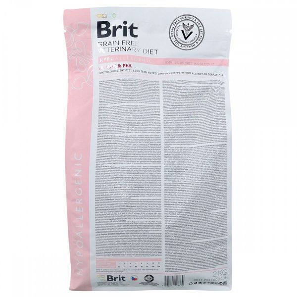 Корм сухий Brit Grain Free VetDiet Cat Hypoallergenic для котів з харчовою алергією та непереносимістю з лососем та горохом 170960/528370 фото