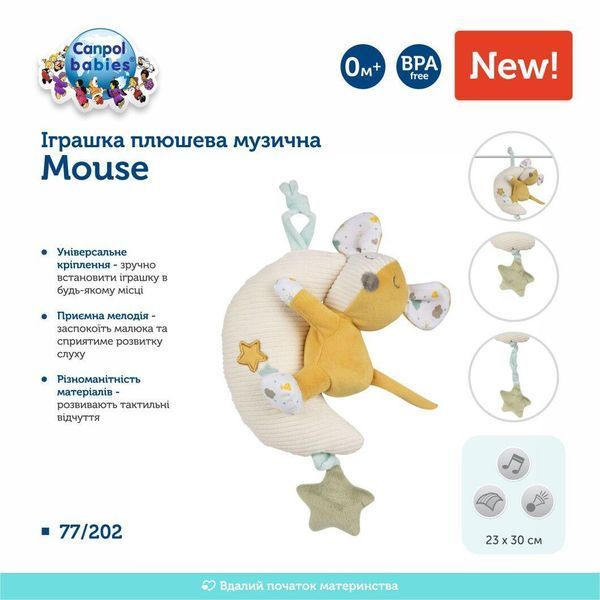 Іграшка плюшева музична "Mouse" 77/202 фото