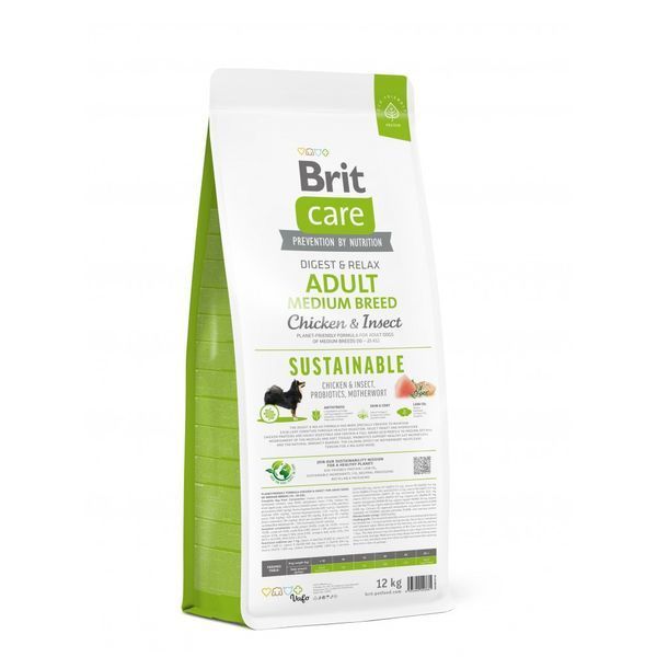 Корм сухий Brit Care Dog Sustainable Adult Medium Breed для дорослих собак середніх порід з куркою та комахами 12 кг 8595602558681 8595602558681 фото