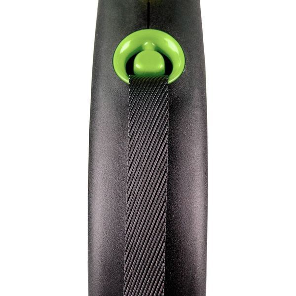 Повідець-рулетка Flexi для собак Black Design стрічка зелена розмір M 5 м/25 кг 4000498034026 4000498034026 фото