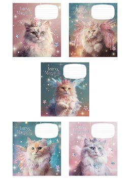 Зошити учнівські, 5 шт, по 18арк., Fairy & magical глiтер, Зошит Школярик у лінію 3316 4820006473167 4820006473167_018-3316L фото