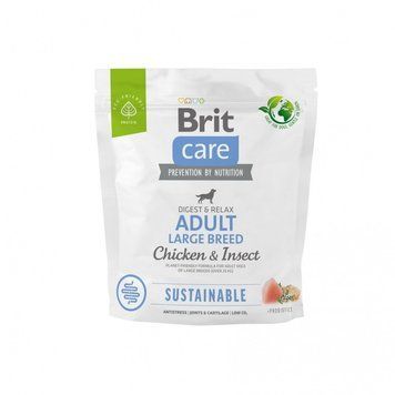 Корм сухий Brit Care Dog Sustainable Adult Large Breed для дорослих собак великих порід з куркою та комахами 1 кг 8595602558766 172181***** фото