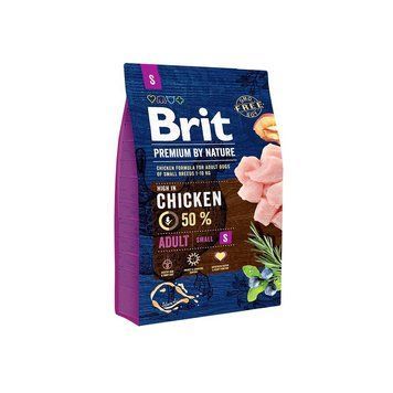 Корм сухий Brit Premium Dog Adult S для дорослих собак дрібних порід вагою 1-10 кг з куркою 3 кг 8595602526291 170810/6291 фото